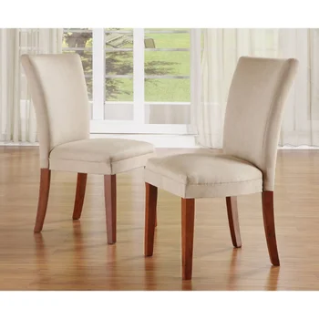 Обеденные стулья с мягкой обивкой Weston Homes Parson, набор из 2 стульев, отделанных торфом/вишней