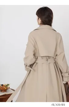 Осенние классические тренчи цвета хаки в корейском стиле, женская модная ветровка, модное пальто, однобортный пиджак