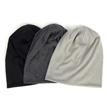 Осенняя тонкая многоцветная двухслойная однотонная модная шапка-пуловер для мужчин и женщин, вязаная шапочка