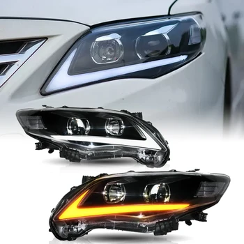 Полностью светодиодные Проекторные фары Для Toyota Corolla 2011 2012 2013 Передние Фары Plug-n-Play DRL с Последовательными Сигналами поворота