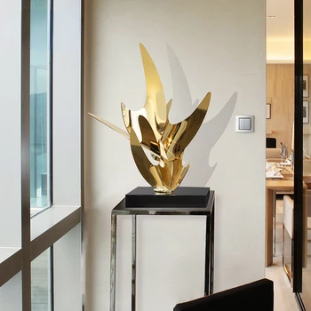 Роскошная вилла, гостиная, абстрактное украшение, оформление вестибюля отеля, современная креативная металлическая скульптура ручной работы