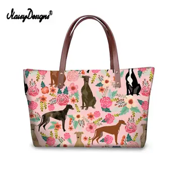 Роскошные Дизайнерские сумки, Женские сумки с принтом борзой собаки, женская сумка с верхней ручкой, дорожные сумки через плечо