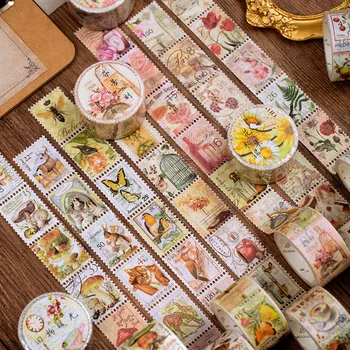 Серия винтажных марок растений Журнал Васи Лента гриб Декоративная клейкая лента наклейка для DIY скрапбукинга этикетка