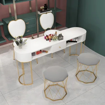 Скандинавские маникюрные столы, современные минималистичные одноместные и двухместные маникюрные столы, Дизайнерский Маникюрный стол, набор стульев, профессиональный маникюрный стол