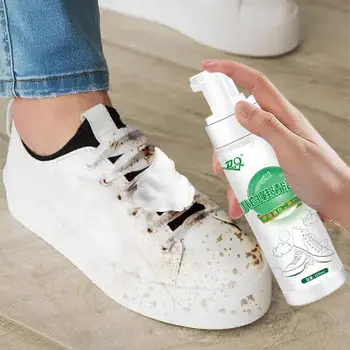 Средство для чистки белой обуви, бережное средство для удаления грязи, Моющийся спрей для чистки обуви, Эффективная Очищающая полирующая пена для белой обуви из парусины